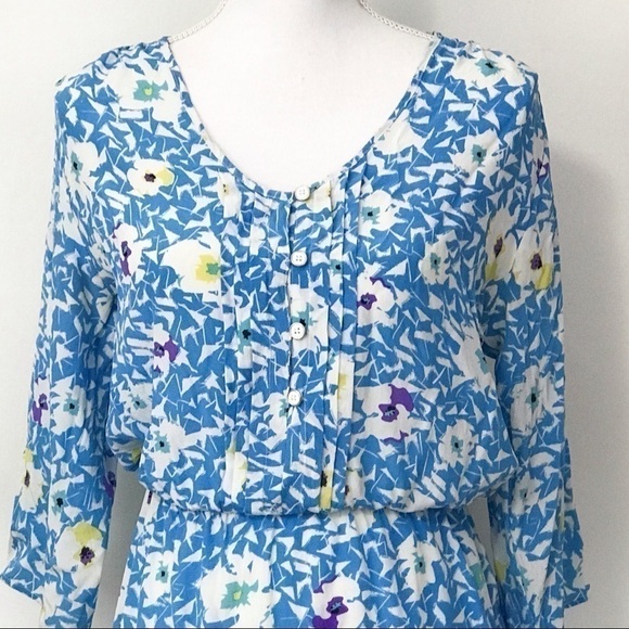 Yumi Kim Silk Floral Dress Elastic Waist Small - Picture 5 of 8